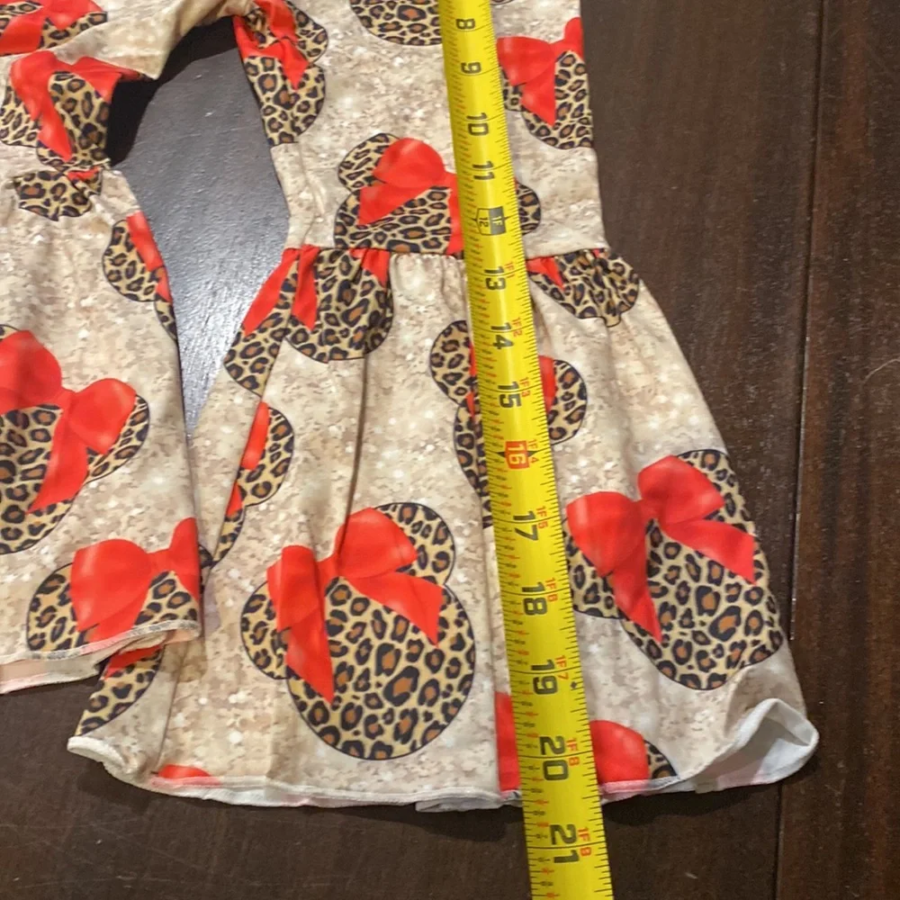 E783 Mickey Mouse leopard 2pc set Girls 2T NWT Boutique